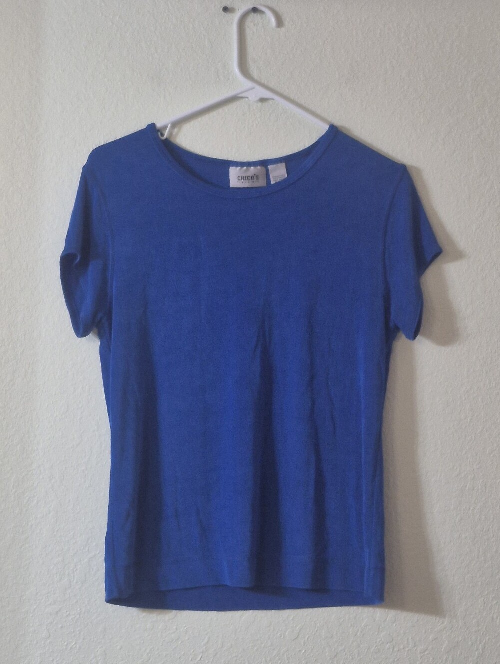 Chico's Royal Blue Short Sleeve Scoop Neck Tee